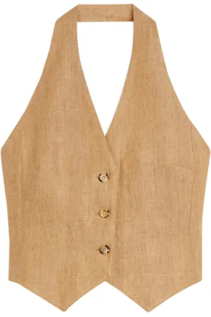 Max Mara GILET IN BATAVIA DI LINO