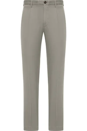Incotex PANTALONI CHINO CON PINCES IN LINO E COTONE