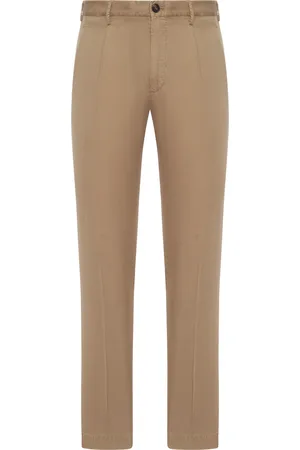 Incotex PANTALONI CHINO CON PINCES IN LINO E COTONE