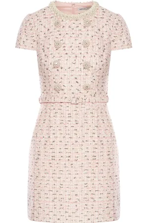 Self-Portrait MINI ABITO ROSA BOUCLE PERLE