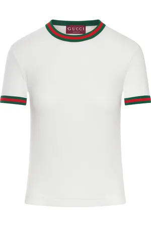 Gucci T-SHIRT IN COTONE A COSTINE CON WEB