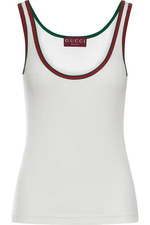 Gucci CANOTTA IN COTONE A COSTE CON WEB