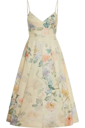 ZIMMERMANN ABITI MIDI PICNIC CON ORTENSIE AL LIMONE