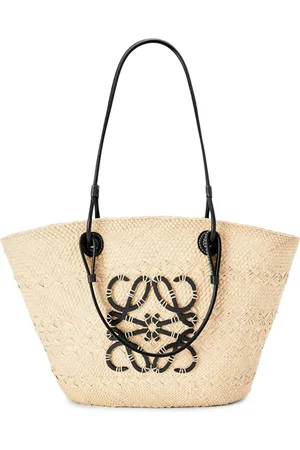 Loewe BORSA ANAGRAM BASKET MEDIA IN PALMA IRACA E PELLE DI VITELLO