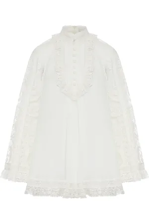 ZIMMERMANN TUNICA IN RAMIE CON GIOGO IN PIZZO ASCENSION