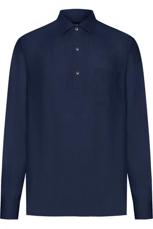 Ermenegildo Zegna CAMICIA CON ABBOTTONATURA POLO IN LINO