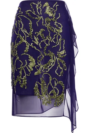 DRIES VAN NOTEN GONNA IN VISCOSA CON PAILLETTES