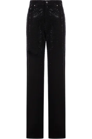 Golden Goose JEANS IN DENIM DI COTONE E CRISTALLI APPLICATI EFFETTO DEGRADÉ