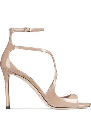 Jimmy Choo Sandali in pelle verniciata rosa pastello