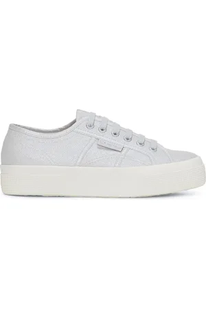 Superga 2740 Platform Pearl Matte Canvas Scarpe Sneakers Grigio Donna 35