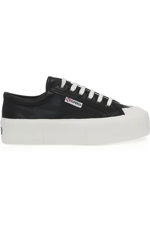 Superga 2631 Stripe Platform Vegan Material Scarpe Sneakers Bianco Donna 35