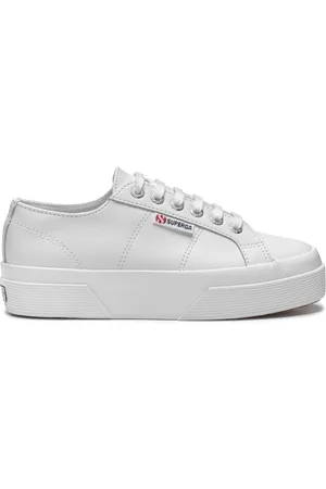 Superga 2740 Platform Nappa Scarpe Sneakers Bianco Donna 35