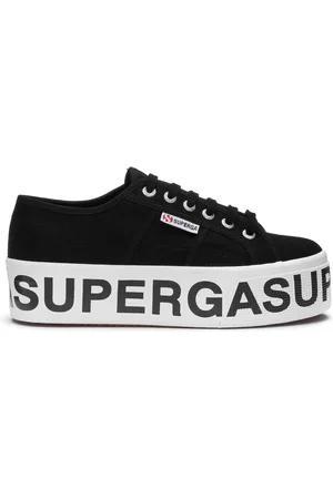 Superga 2790 Platform Lettering Scarpe Sneakers Nero Donna 35