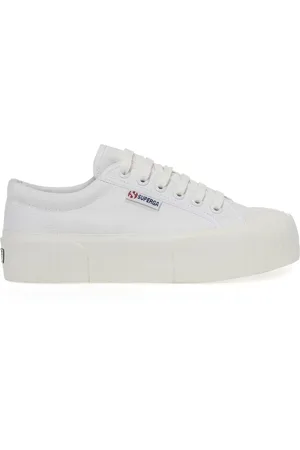 Superga 2631 Stripe Platform Scarpe Sneakers Bianco Donna 35