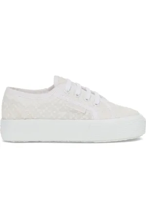 Superga 2730 Kids Macrame Rhombus Scarpe Sneakers Bianco Unisex 30