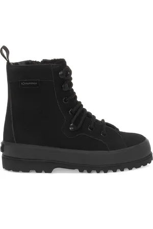 Superga 2747 Kids Alpina Suede Scarpe Stivali alla caviglia Nero Unisex 25
