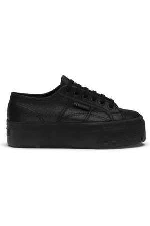 Superga 2790 Platform Lame Scarpe Sneakers Nero Donna 35