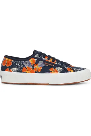 Superga 2750 Og Hibiscus Flower Print Scarpe Sneakers Blu Unisex 35