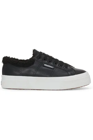 Superga 2740 Platform Vegan Material Scarpe Sneakers Nero Donna 35