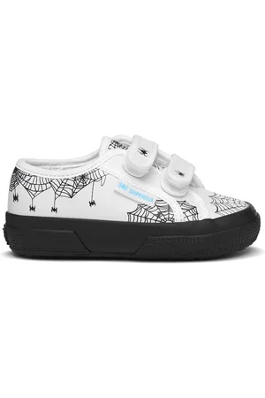 Superga 2750 Kids Straps Vegan Material Spider Web Scarpe Sneakers Bianco Unisex 23