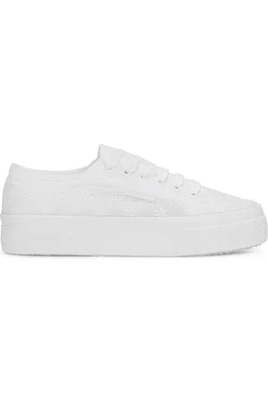 Superga 2740 Flower Sangallo Scarpe Sneakers Bianco Donna 35