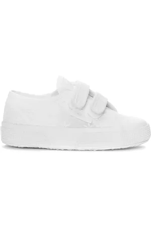 Superga 2750 Kids Straps Flower Sangallo Scarpe Sneakers Bianco Unisex 22