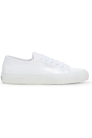 Superga 2750 Vegan Varnish Material Scarpe Sneakers Bianco Donna 35