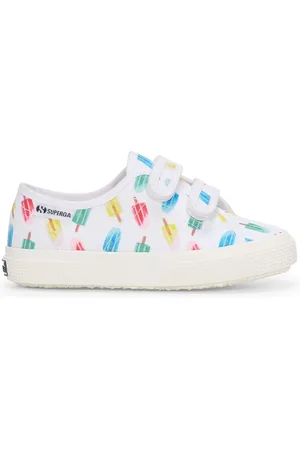 Superga 3750 Kids Straps Ice Lolly Print Leggera Scarpe Sneakers Bianco Unisex 22