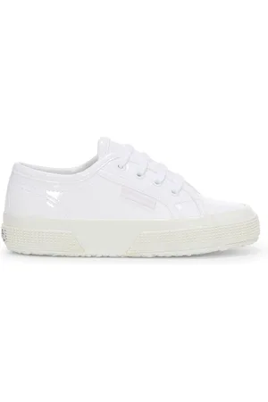 Superga 2750 Kids Vegan Varnish Material Scarpe Sneakers Bianco Unisex 25