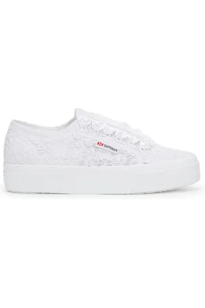 Superga 2740 Flower Macrame Scarpe Sneakers Bianco Donna 35
