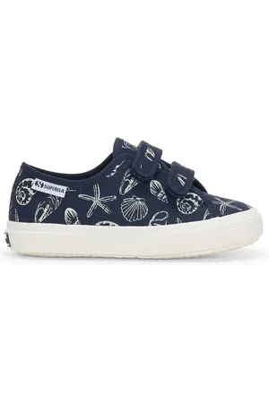 Superga 3750 Kids Straps Seashells Print Leggera Scarpe Sneakers Blu Unisex 22