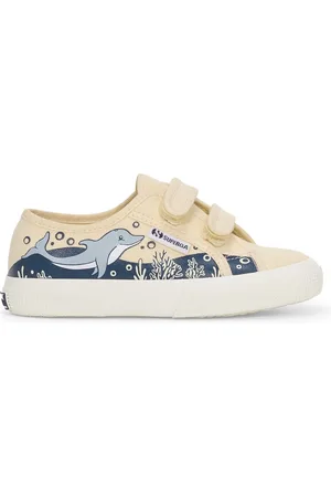 Superga 3750 Kids Straps Dolphin Print Leggera Scarpe Sneakers Grigio Unisex 22