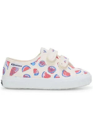 Superga 3750 Kids Straps Fruit Print Leggera Scarpe Sneakers Bianco Unisex 22