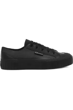 Superga 2630 Stripe Unlined Nappa Scarpe Sneakers Nero Unisex 36