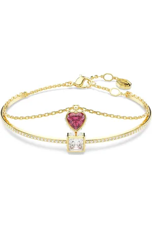 Swarovski Bracciale rigido Chroma, Cuore, , Placcato color oro