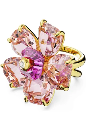 Swarovski Anello cocktail Idyllia, Fiore, , Placcato color oro