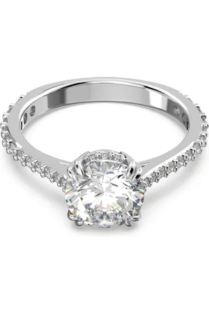 Swarovski Anello cocktail Stilla, Taglio tondo, Pavé, , Placcato rodio