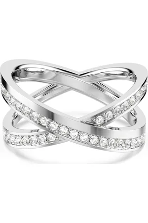 Swarovski Anello Delta, Taglio Round, , Placcato rodio