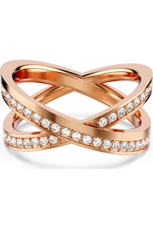 Swarovski Anello Delta, Taglio Round, , Placcato color oro rosa