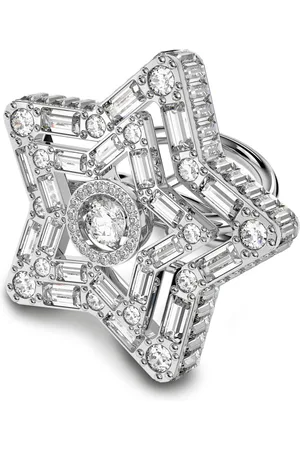 Swarovski Anello cocktail Stella, Taglio misto, Stella, , Placcato rodio