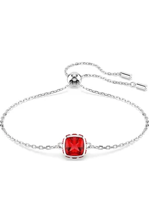 Swarovski Braccialetto Birthstone, Taglio squadrato, Luglio, , Placcato rodio