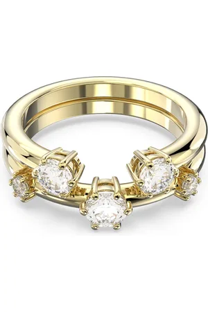 Swarovski Anello Constella, Set (2), Taglio rotondo, , Placcato color oro