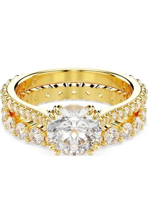 Swarovski Anello Stilla, Set (2), Taglio rotondo, , Placcato color oro