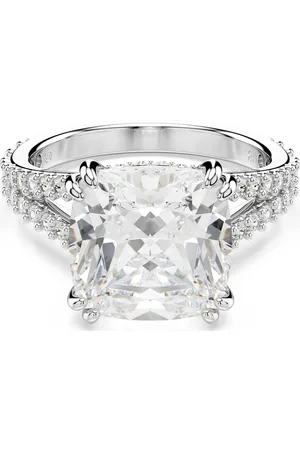 Swarovski Anello Stilla, Taglio squadrato, , Placcato color argento