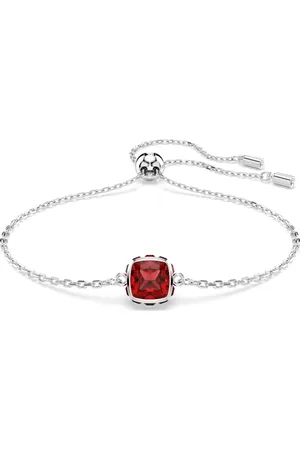 Swarovski Braccialetto Birthstone, Taglio squadrato, Gennaio, , Placcato rodio