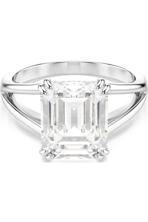 Swarovski Anello Stilla, Taglio ottagonale, , Placcato color argento