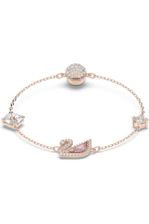 Swarovski Braccialetto Dazzling Swan, Chiusura magnetica, Cigno, , Placcato color oro