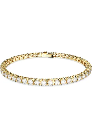 Swarovski Braccialetto Matrix Tennis, Taglio Round, , Placcato color oro