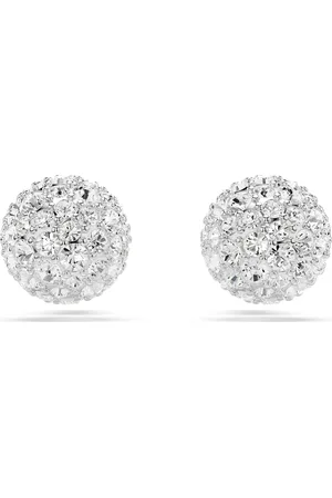 Swarovski Orecchini a lobo Dextera, Taglio Round, Sfera, Bianchi, Placcato rodio