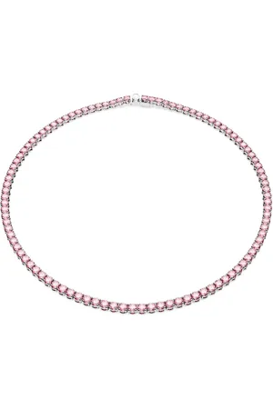 Swarovski Collana Matrix Tennis, Taglio Round, , Placcato rodio